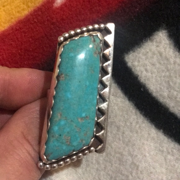 Navajo silver turquoise  ring - Picture 3 of 5